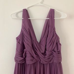 David’s Bridal Wisteria Long Mesh Dress, Cowl Back